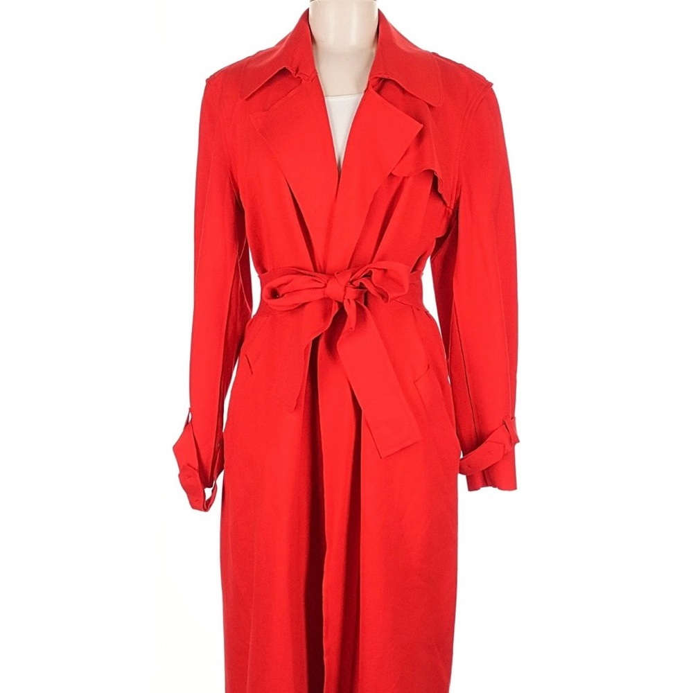 Anne Klein Vibrant Red Trench Coat